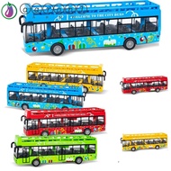 AARON1 Double Decker Bus Toy Vehicles Pull Back Toys ABS 4 Wheels Car Bus Model Alloy Bus Toy Model for Toddlers Child