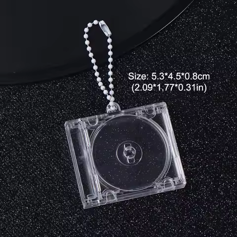 Acrylic Peripheral Commemorative Blank Album Mini CD Case Keychain CD Player Shaped Key Pendant For 