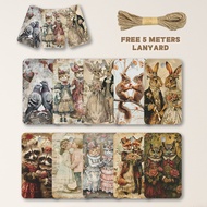 Vintage Valentine's Day Animal Tags Blox Fruit Sticker 40pcs Sticker Book DIY Gift Labels With Hemp 