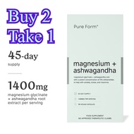 Pure Form Magnesium + Ashwagandha Magnesium Glycinate and Ashwagandha Root Extract