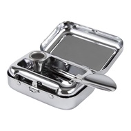 【HuoShangTop】Portable Ashtray Stainless Steel Pocket Ashtray Mini Ashtray with Lid Ashtray Container
