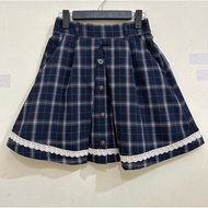 Axes Femme 2-hand Japanese skirt with dark blue stripes and flared lace