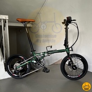 Fnhon Gust 18” inches • 9 Speeds Shimano • Litepro Green Foldable Folding Foldie Folding Bike Bicycle Dahon Tern Crius