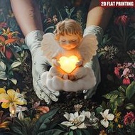 2D Flat Printed Eternal Light Angel Acrylic Garden Stake, Ground Mounted, Weather-Resistant, For Mou