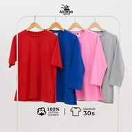 Women's Oversized Plain T-Shirt with Side Slit, 7 Sleeves,/ 8 - Cotton Blooms
