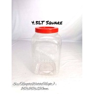 Square Used Kuih Raya/PET Container/Balang Kuih/Used Plastic/Cookies Jar/Used Small Fish