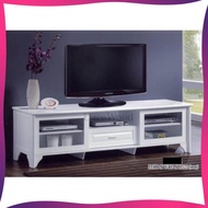 6 Feet Solid TV Cabinet Wood (White)