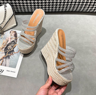 618New Arrival August 2024 Model Open Toe PU Club Platform Heeled Sandals Summer Street Snap Multico