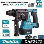 (100% original)Makita Cordless Hammer Drill 3 In 1 DHR242 18V lithium battery brushless multifunctional electric drill concrete impact drill electrical tools