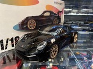 吉華＠ 1/18 Minichamps Porsche 911 (992) GT3 RS 2022 黑色配金色輪殼