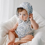 OAK FAMILY | Áo sơ sinh mùa hè Oak Family không tay quần áo trẻ em bò bằng cotton nguyên chất trang