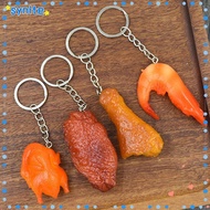 SYNITE Simulation Food Keychain, Funny Fashion Roasted Chicken Key Holder, Bag Accessories Luxury Exquisite Fake Braised Pork Bag Hanging Pendant