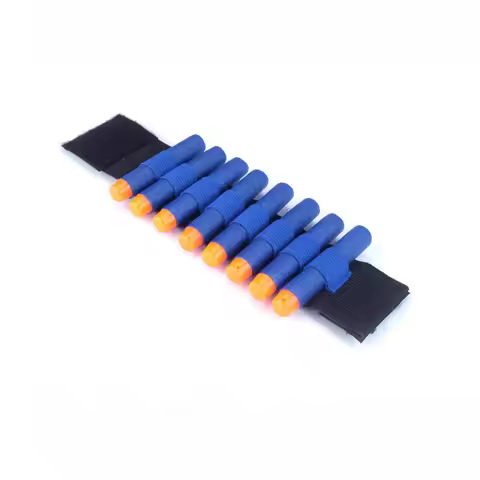 8-Round EVA Ammo Wrist Band Tactical Wrist Holder for Soft Darts Blue/Red/Orange Quick Reload Access