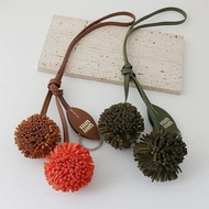 Correct Letter uim Flower Ball Bag Pendant Drawstring Leather Suede Hydrangea Pendant Backpack Buckl