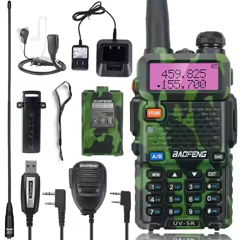 BaoFeng UV 5R Walkie-Talkie Dualband Long Range Two Way Radio For Hunting Portable FM cb Radio Stati