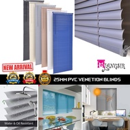 MYLANGSIR Venetian 25mm PVC Light Filtering Blinds / Bidai Venice / Width 2 Feet ~ 6 Feet / 6 Colors