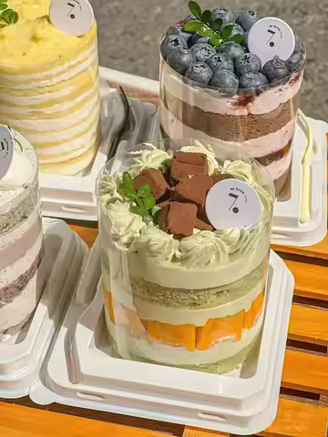 Transparent Vacuum Formed Cake Boxes 4 Inch 5 Inch Dert Mousse Paaging Boxes Baking Supplies Kitchen