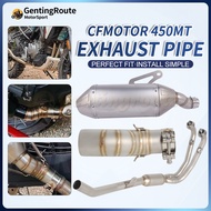 CF450MT Exhaust Pipe Full System Modify Front Link Pipe Silver Muffller Stainless Steel Muffler CF M