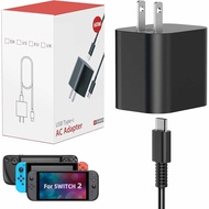 60W Switch 2 Charger, Fast Charger PD3.0 for Switch 2/NS/OLED/Steam Deck AC Adapter with Type-C 4.9F