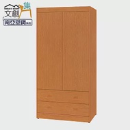 【文創集】賽波 環保3.1尺南亞塑鋼開門二抽高衣櫃/收納櫃 現代木紋色