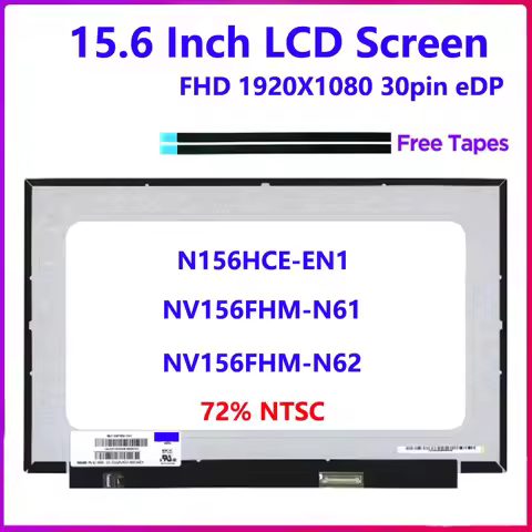 15.6" Laptop LCD Screen N156HCE-EN1 NV156FHM-N61 N62 For Lenovo Legion 5-15 ASUS ZenBook Pro UX550 U