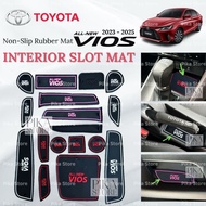 NEW Toyota Vios 2023 Interior Slot Mat Rubber Non-Slip Mat Car Accessories GR Sport BodyKit Vios 202