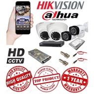 Pakej CCTV HD 4 Channel Dahua/Hivision