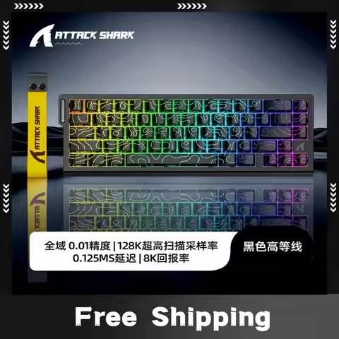 Attack Shark X68 HE 8K Mechanical Keyboard Magnetic Switch 0.01mm RT Accuracy128K Scan Rate VALORANT