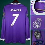 16-17Real Madrid Retro Retro Long Sleeve RONALDO Football Jersey No. 111 BALE Jersey Retro RONALDO Custom Long Sleeve Jersey