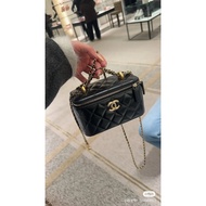 Chanel Lambskin Double Golden Ball Box Bag Cosmetic Bag Lipstick Bag A5QQ