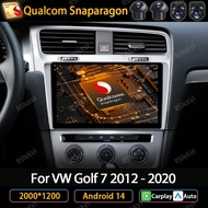 Andoird 14 Car Radio For Volkswagen VW Golf 7 MK7 GTI 2011 - 2021 DVD Multimedia 5G WIFI Viedo Playe