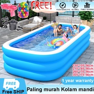 （FREE SHIP）kolam mandi budak murah sangat besar gelongsor Inflatable Swimming pool Kids Baby Kolam M