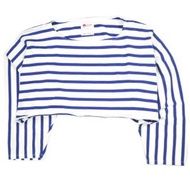 BEAMS JAPAN 24SS 日本製造 Dolman 袖 Basque 襯衫 13-14-0168-101 免費藍色長袖條紋拼接上衣 [二手] [BEAMS JAPAN]