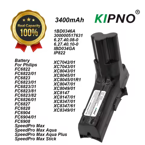 KIPNO Vacuum Battery IP822, IBD034GA, 6.27.40.08-0,300000517631, 6.27.40.10-0, 1BD0346A for Philips 