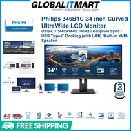 Philips 346B1C 34" 21:9 Curved USB Type-C Docking LCD Monitor (Brought to you by GLOBAL IT MART PTE 