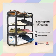 RK34 4-Tier Minimalist Plastic Shoe and Sandal Rack Portable Disassemble Box Sports Heels Box TGAL