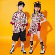 新年衣服2024龙 儿童Hanfu Boys男童衣服套装 Ancient Style Handsome 旗袍女童Chinese Style Boy Baby Suit Retro Performanc
