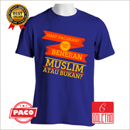 VELUCI Kaos Dakwah Islami Muslim atau Bukan Pria Wanita Overzise Warna biru Lengan Pendek / Big Size