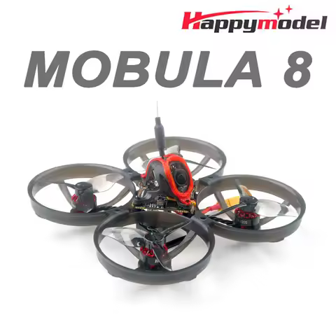 HappyModel Mobula 8 1-2S 85mm Micro FPV Whoop Drone X12 AIO FC 400mW OPENVTX Caddx Ant 1200TVL EX110