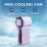 【 MINI FAN 】X688 Portable Handheld Mini Fan Rechargeable Cooling Fan With LED Display Fan Cooler Tan