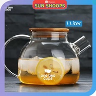 SUN SHOOPS - One Two Cups Chinese Teapot Maker Glass 1L - BR-384