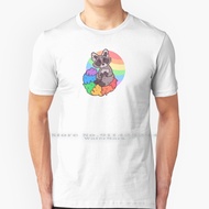 Smiling Pride Raccoon Rainbow T Shirt 100% Pure Cotton Lgbtqia Queer Pride Flag Gay Mlm Flf Lesbian 