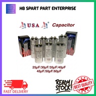 USA CAPACITOR (USA) AIRCOND CAPACITOR 25uF/30uF/35uF/40uF/45uF/50uF/60uF Kapasitor Aircond Outdoor
