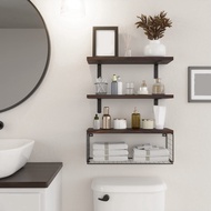 Bathroom Shelves over Toilet Floating Bathroom Wall Shelves with Wire Basket Shelf for Wall Decor