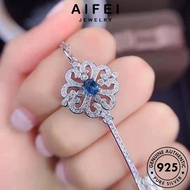 AIFEI JEWELRY Original Chain Sapphire Women Necklace For Perak Leher Pendant Rantai Sterling 純銀項鏈 Perempuan Creative Accessories Korean Silver 925 Key N1549