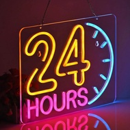 Open 24 Hours Neon Sign Open 24/7 Sign,Open Sign Led,Open Outdoor Sign for Business, Direction Arrow