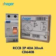 Hager Elcb/Rccb Cd640B 2P 25A 30Ma Ac