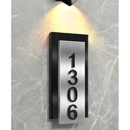 Silver Vertical Hdb Unit 3D Singapore HDB Door Signage Outdoor Light Door Unit Number Home Tea Room 