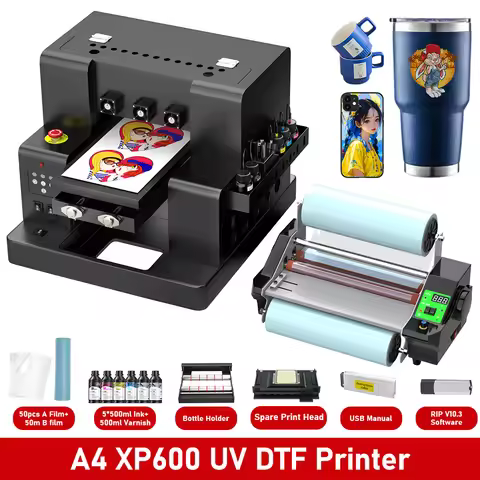 For Epson XP600 A4 UV Printer with Varnish UV DTF Transfer Film Sticker Printer with Laminator For P