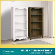 4 Tier Book Shelf / Utility Storage Shelf / Decorative Shelving / Book Storage / Display Cabinet - NALIS